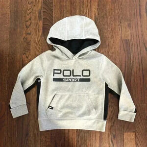Polo Ralph Lauren Sport Boys 4/4T Gray/Black Hooded Thermo-Avent Sweatshirt